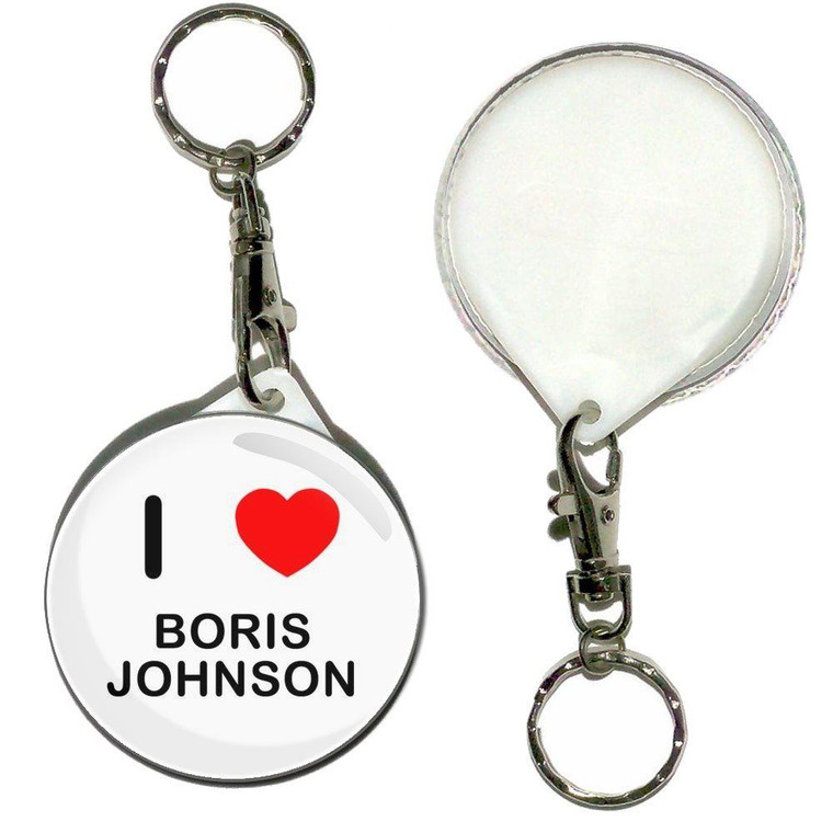 I love Boris Johnson - 55mm Button Badge Key Ring