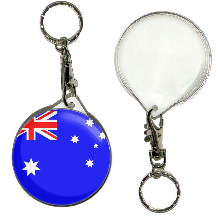 Australia Flag - 55mm Button Badge Key Ring