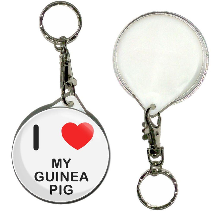 I Love My Guinea Pig - 55mm Button Badge Key Ring