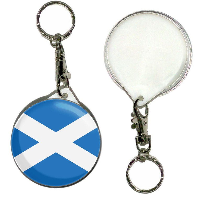 Scotland Flag - 55mm Button Badge Key Ring