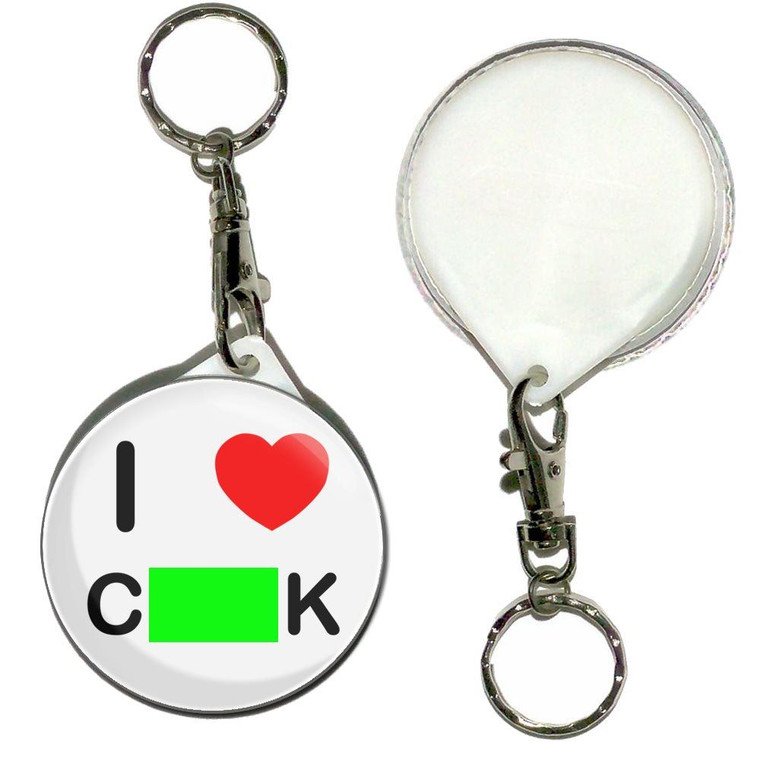 I Love Cock - 55mm Button Badge Key Ring