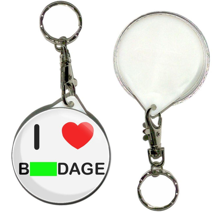I Love Bondage - 55mm Button Badge Key Ring