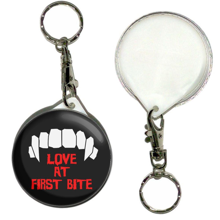 Love At First Bite - 55mm Button Badge Key Ring
