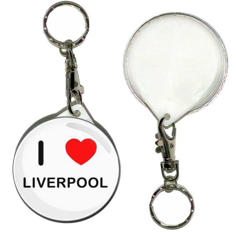 I Love Liverpool - 55mm Button Badge Key Ring