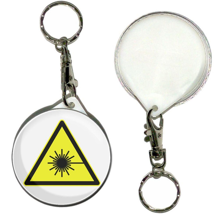 Laser Radiation - 55mm Button Badge Key Ring