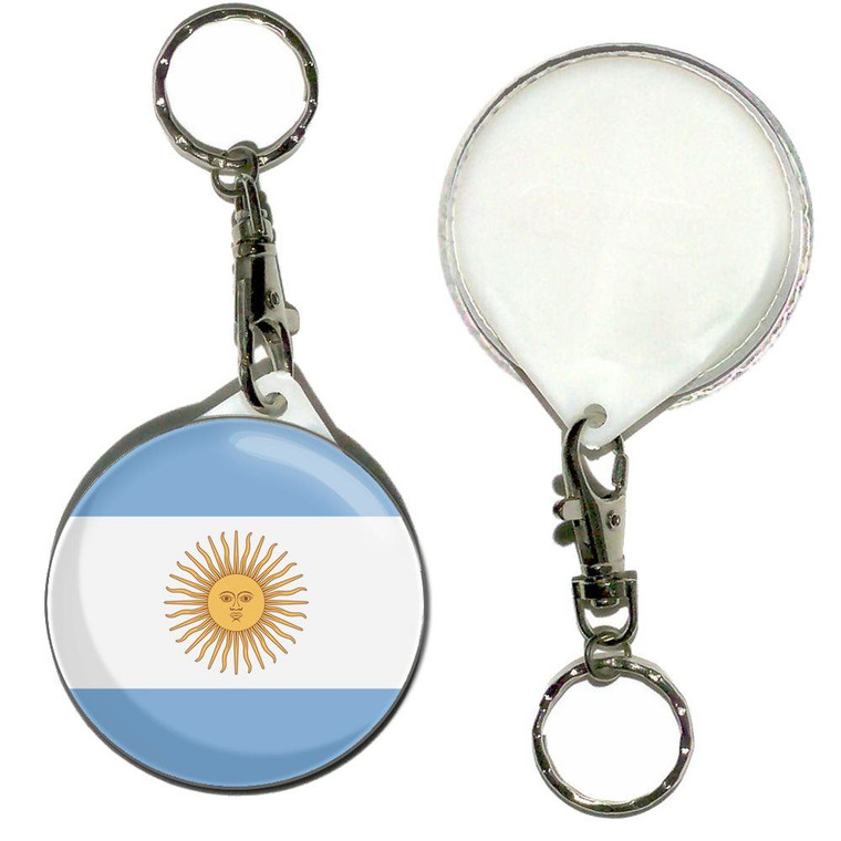 Argentina Flag - 55mm Button Badge Key Ring