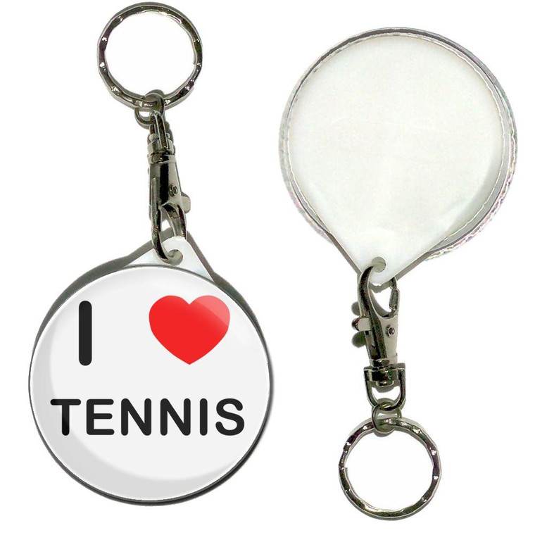 I Love Tennis - 55mm Button Badge Key Ring