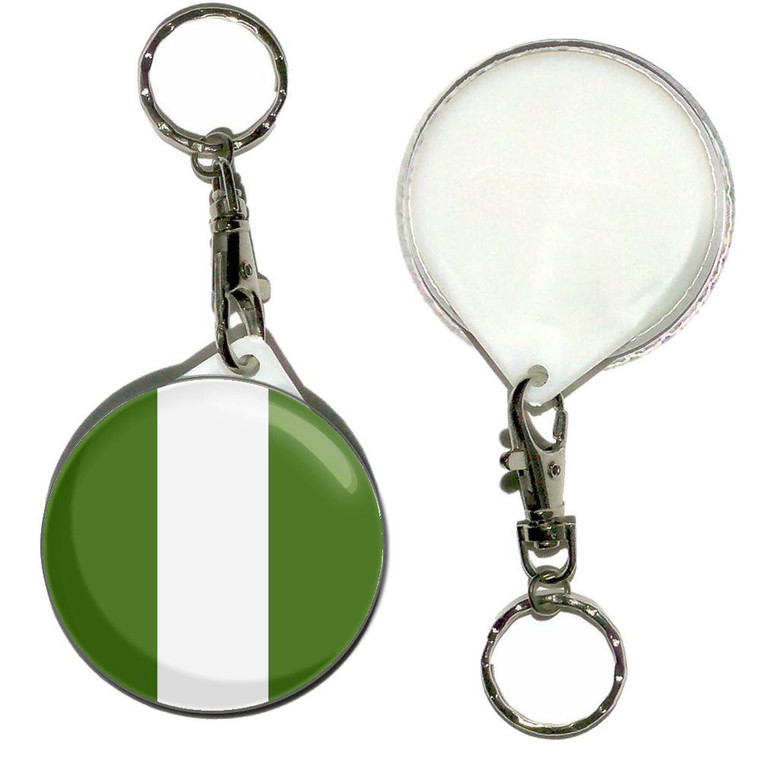 Nigeria Flag - 55mm Button Badge Key Ring