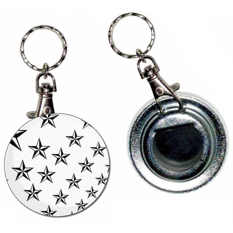 Nautical Stars - 55mm Button Badge Bottle Opener