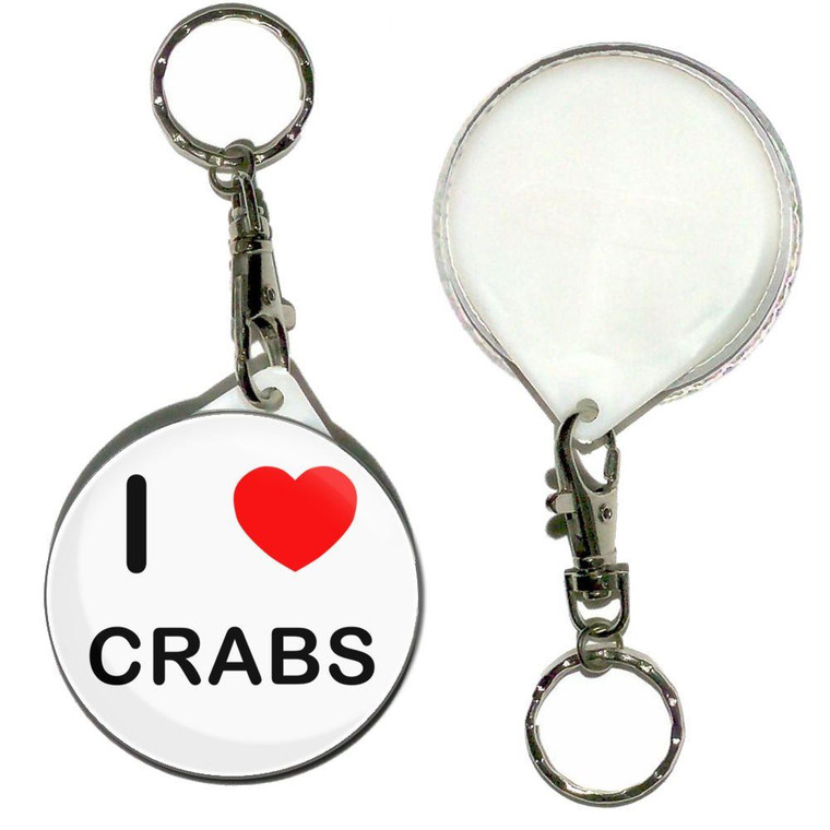 I Love Crabs - 55mm Button Badge Key Ring