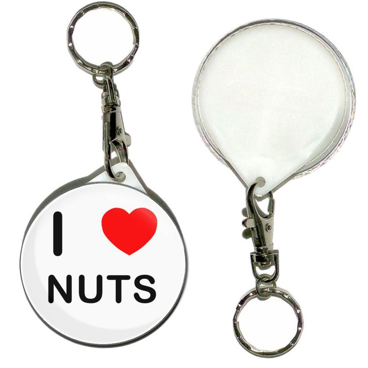 I Love Nuts - 55mm Button Badge Key Ring