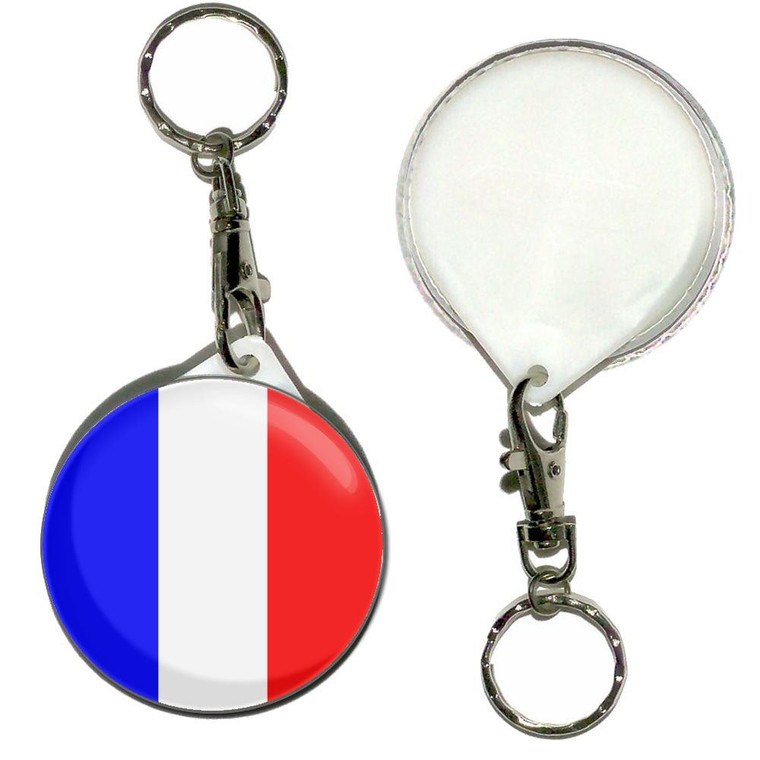 France Flag - 55mm Button Badge Key Ring