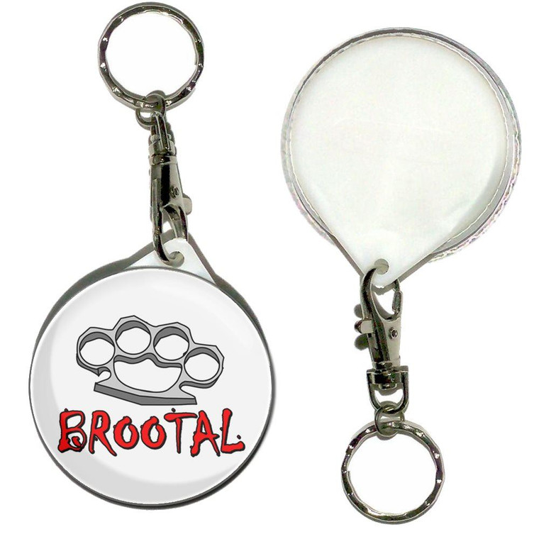 Br00tal Knuckleduster - 55mm Button Badge Key Ring