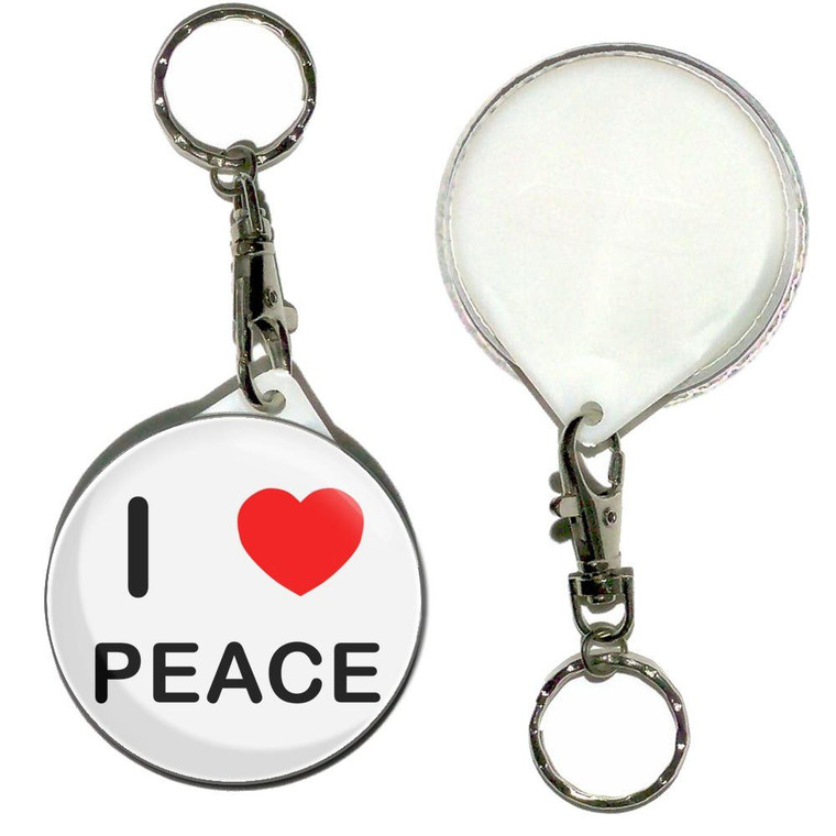 I Love Peace - 55mm Button Badge Key Ring