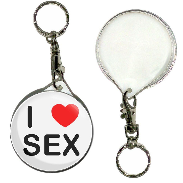 I Love Sex - 55mm Button Badge Key Ring