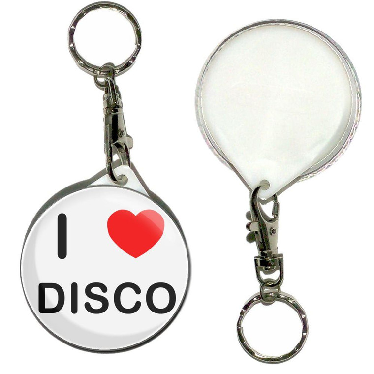 I Love Disco - 55mm Button Badge Key Ring