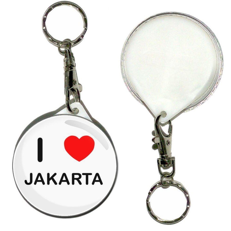 I Love Jakarta - 55mm Button Badge Key Ring