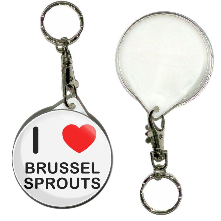 I Love Brussel Sprouts - 55mm Button Badge Key Ring