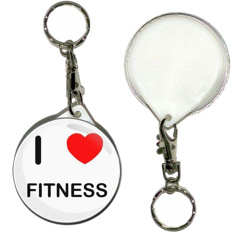 I Love Fitness - 55mm Button Badge Key Ring