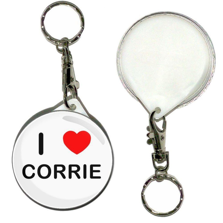 I love Corrie - 55mm Button Badge Key Ring