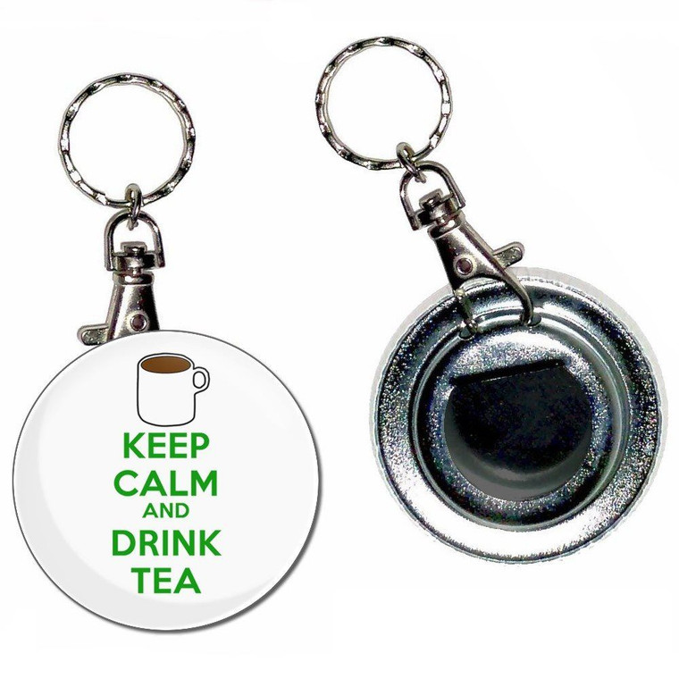 Keep Calm and Drink Tea - 55mm Button Badge Bottle Opener