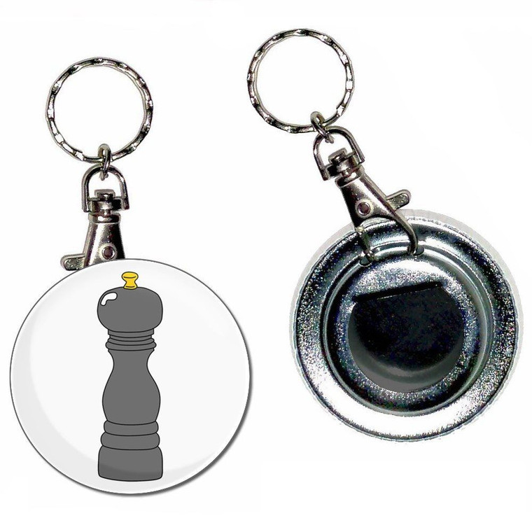 Pepper Grinder - 55mm Button Badge Bottle Opener