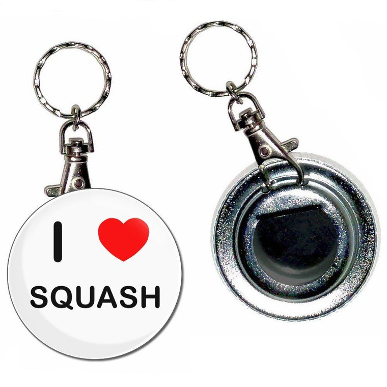 I Love Squash - 55mm Button Badge Bottle Opener