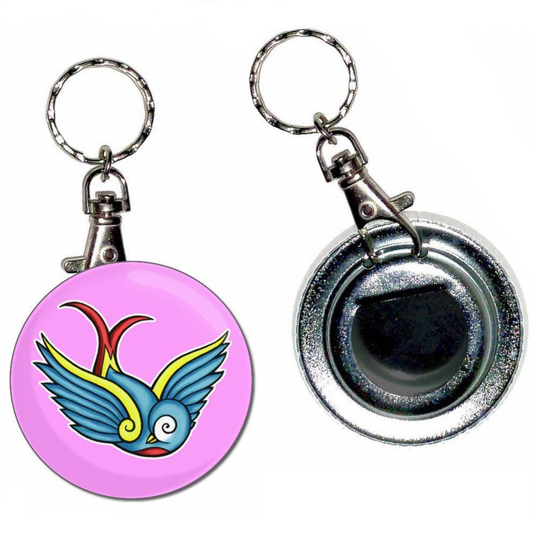 Swallow - 55mm Button Badge Bottle Opener
