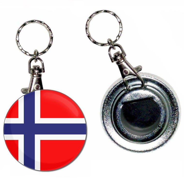 Norway Flag - 55mm Button Badge Bottle Opener