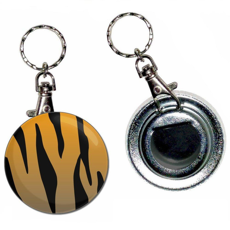 Tiger Print Pattern - 55mm Button Badge Bottle Opener