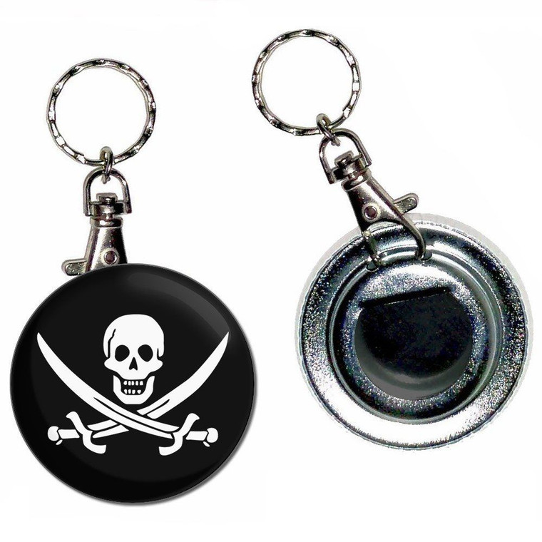 Jolly Roger - 55mm Button Badge Bottle Opener