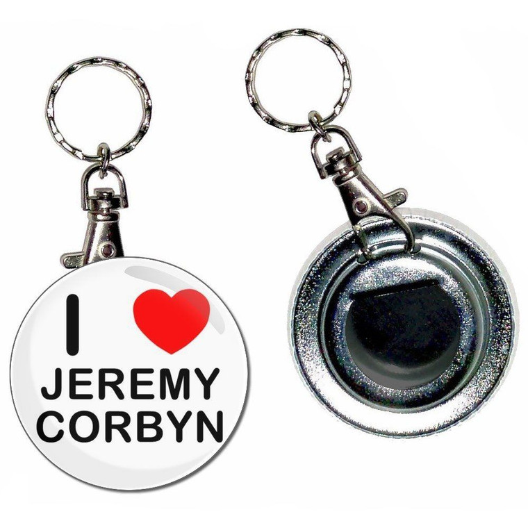I love Jeremy Corbyn - 55mm Button Badge Bottle Opener