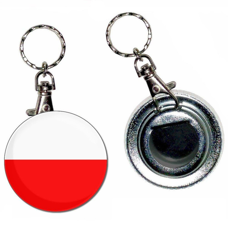 Poland Flag - 55mm Button Badge Bottle Opener