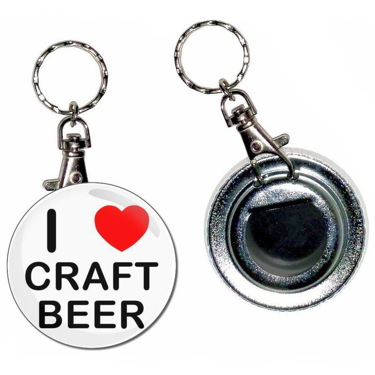 I love Craft Beer - 55mm Button Badge Bottle Opener