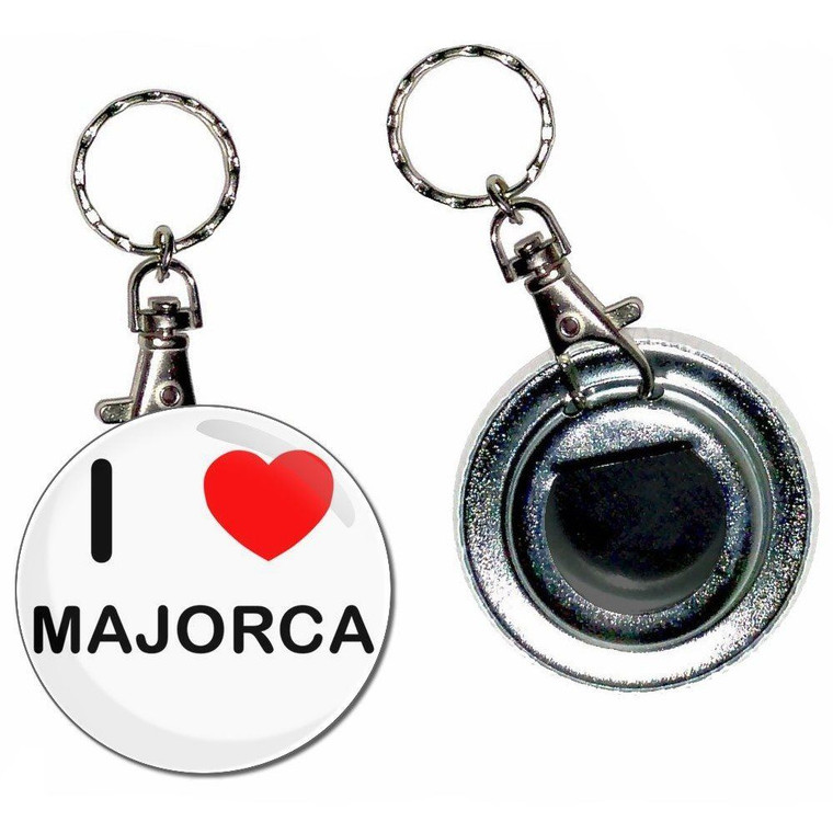 I Love Majorca - 55mm Button Badge Bottle Opener