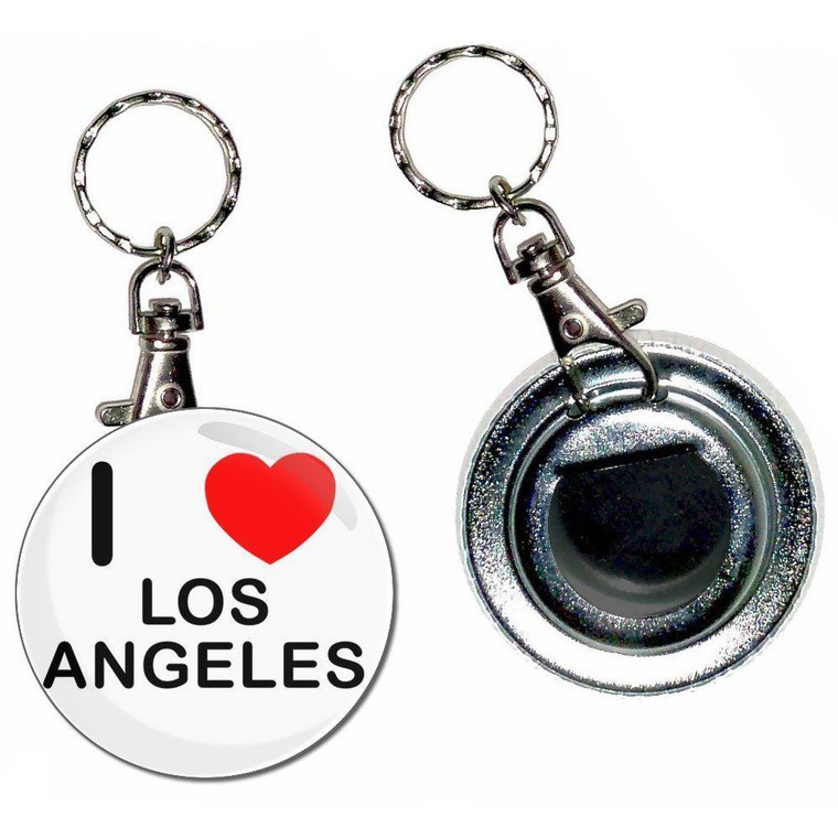 I Love Los Angeles - 55mm Button Badge Bottle Opener