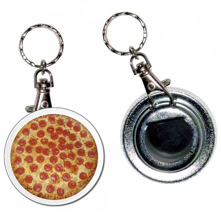 Pepperoni Pizza - 55mm Button Badge Bottle Opener