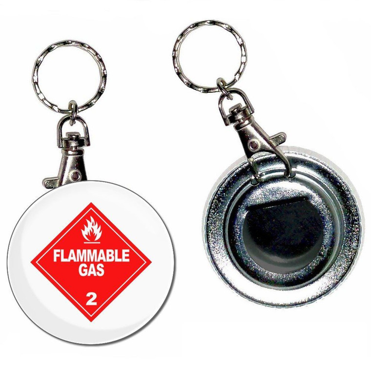 Flammable Gas - 55mm Button Badge Bottle Opener
