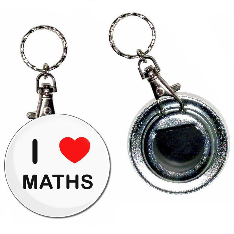 I Love Maths - 55mm Button Badge Bottle Opener