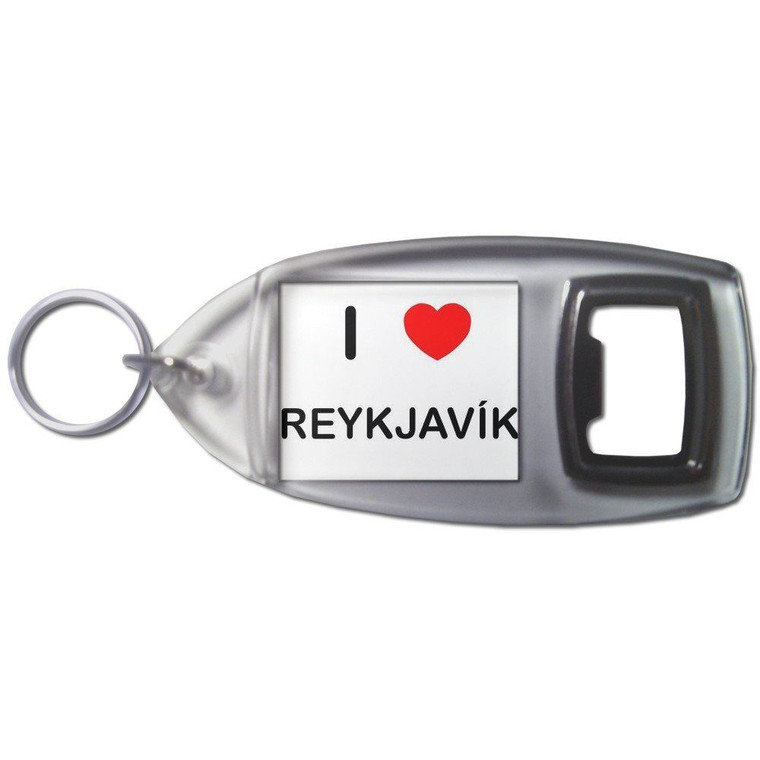 I Love Reykjavik - Plastic Key Ring Bottle Opener