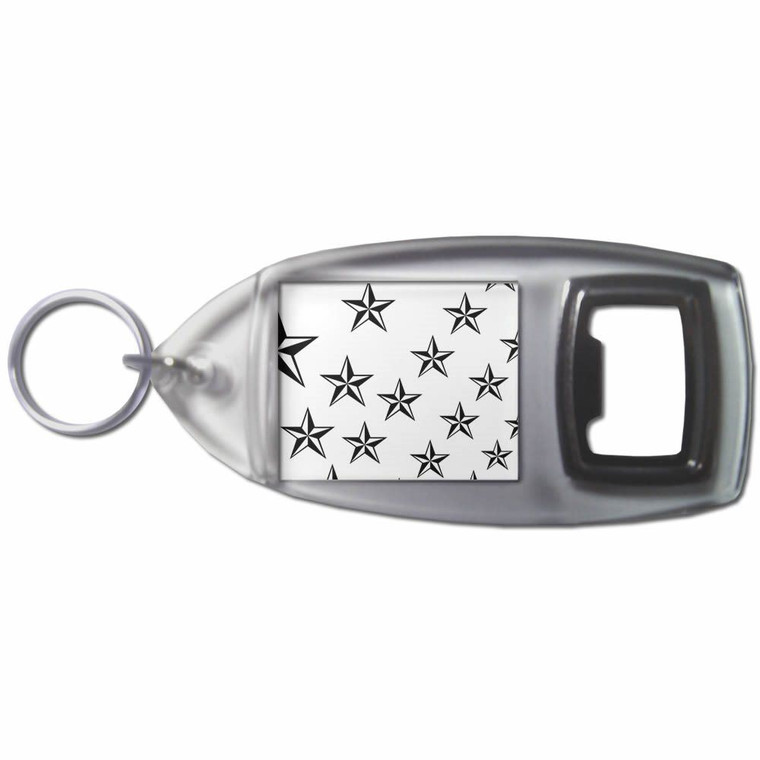 Nautical Stars - Plastic Key Ring Bottle Opener