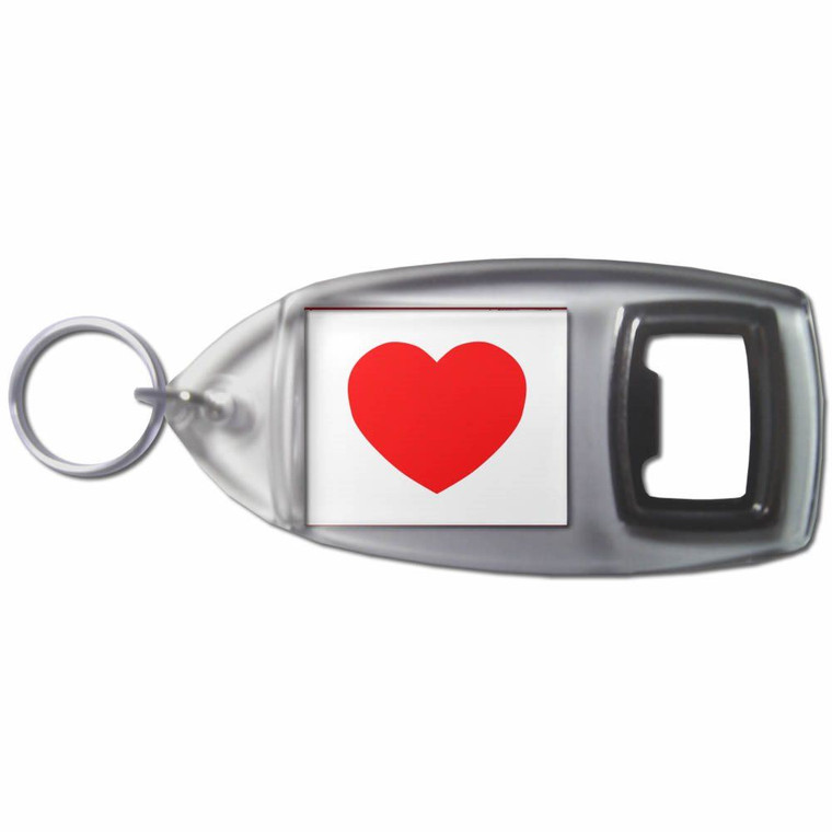 Heart - Plastic Key Ring Bottle Opener