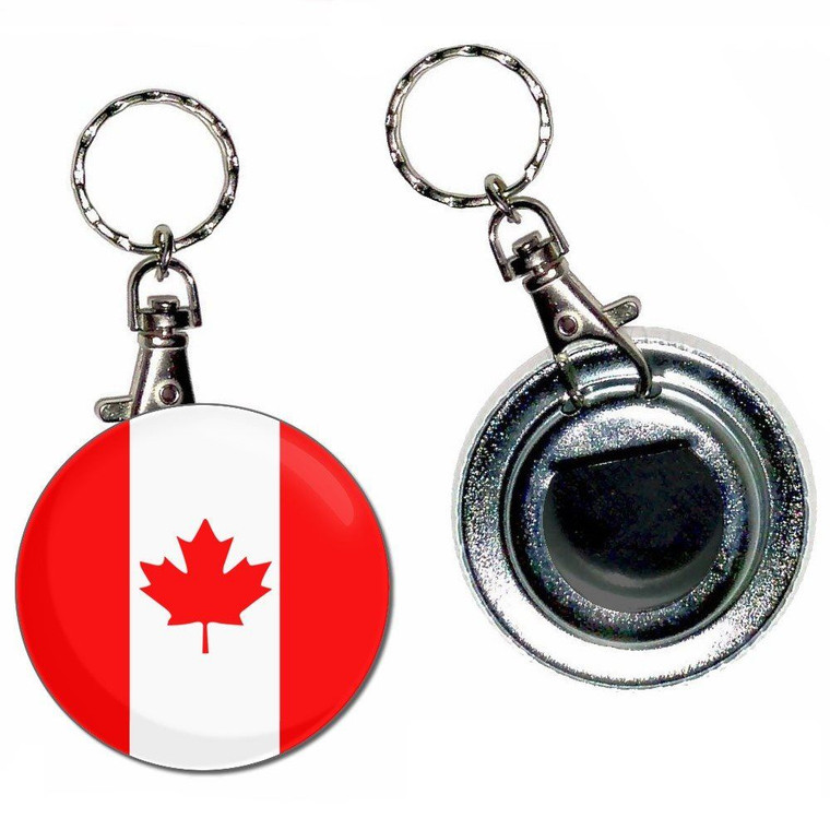 Canada Flag - 55mm Button Badge Bottle Opener