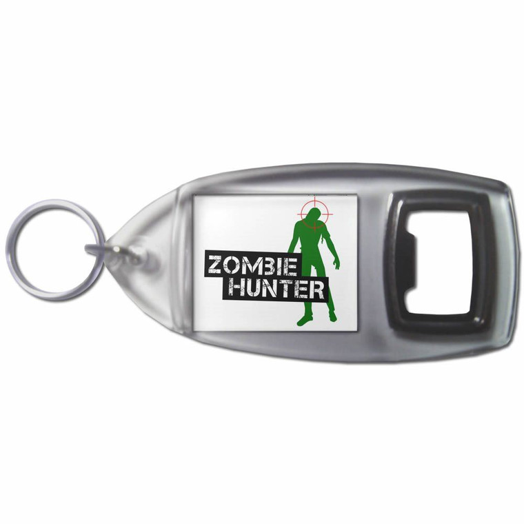 Zombie Hunter - Plastic Key Ring Bottle Opener