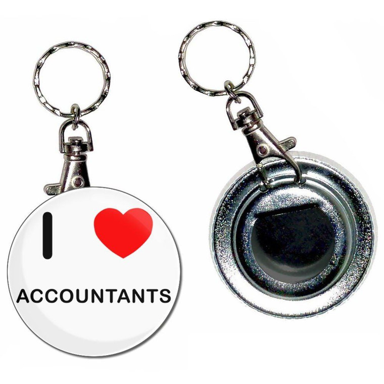 I Love Accountants - 55mm Button Badge Bottle Opener