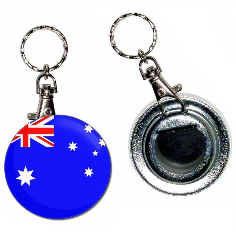 Australia Flag - 55mm Button Badge Bottle Opener