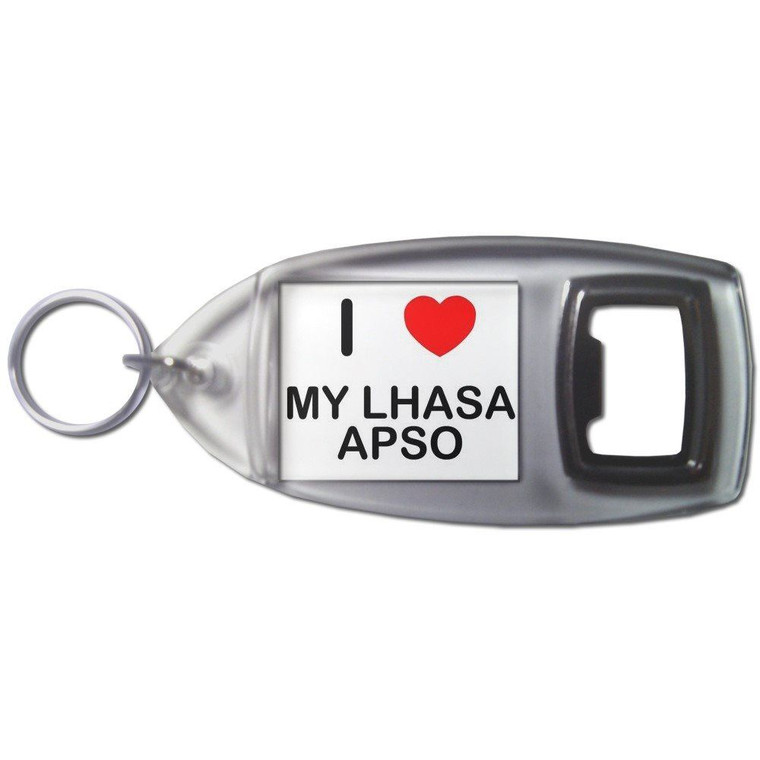 I Love My Lhasa Apso - Plastic Key Ring Bottle Opener