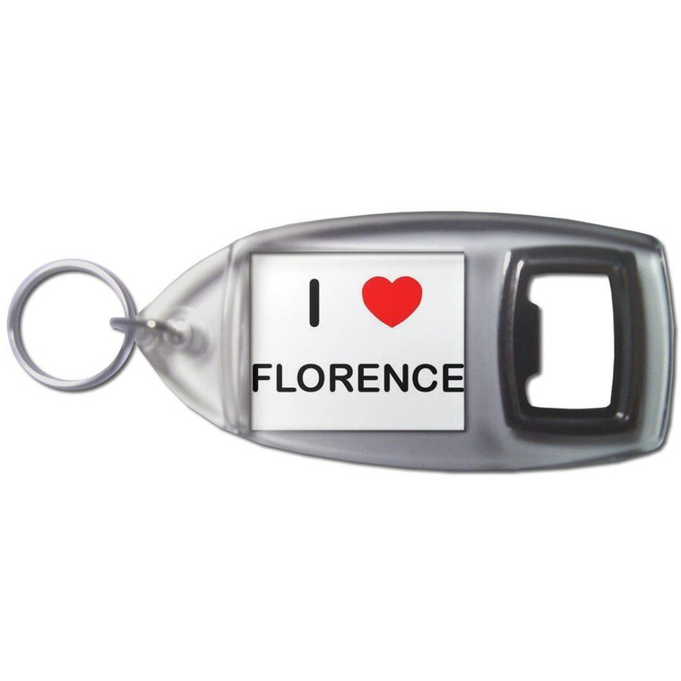 I Love Florence - Plastic Key Ring Bottle Opener