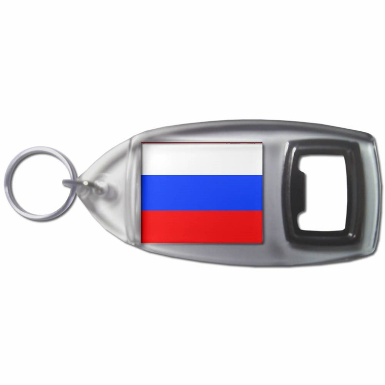 Russia Flag - Plastic Key Ring Bottle Opener