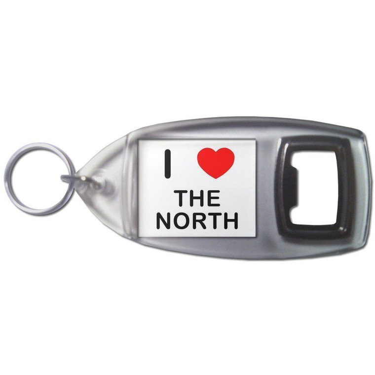I love The North - Plastic Key Ring Bottle Opener